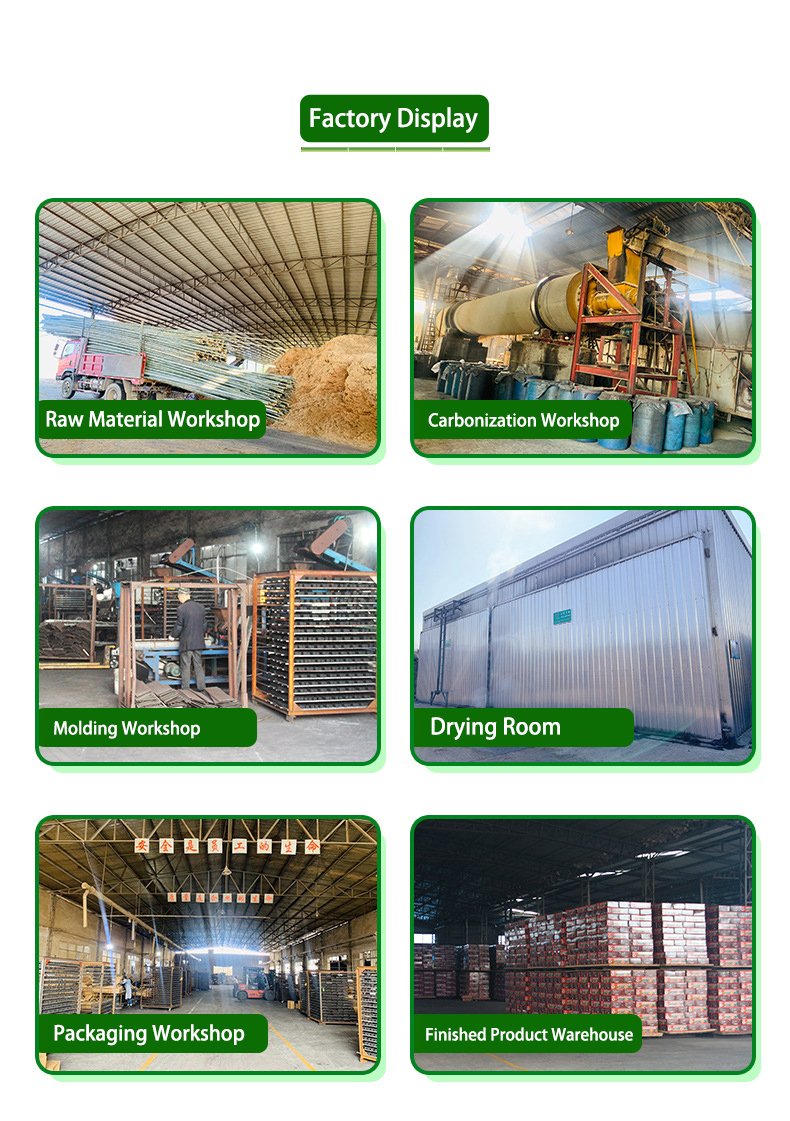 Business Type: Manufacturer & Trading Company - OEM/ODM Main Products: Stick-Shaped Bamboo Charcoal, Ball-Shaped Bamboo Charcoal, Quick-Lighting Charcoal Number of Employees:200 Year of Establishment: 2005 Management System Certification: ISO 9001, ISO 14001 Annual Output: 20,000 tonnes Annual Sales: CNY 300 million